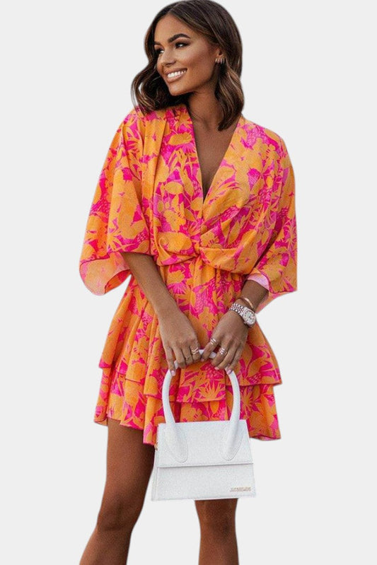 Eliza Floral Dress with Front Knot Detail