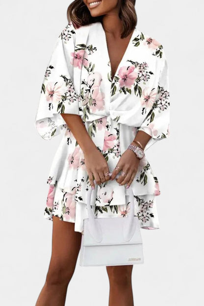 Eliza Floral Dress with Front Knot Detail
