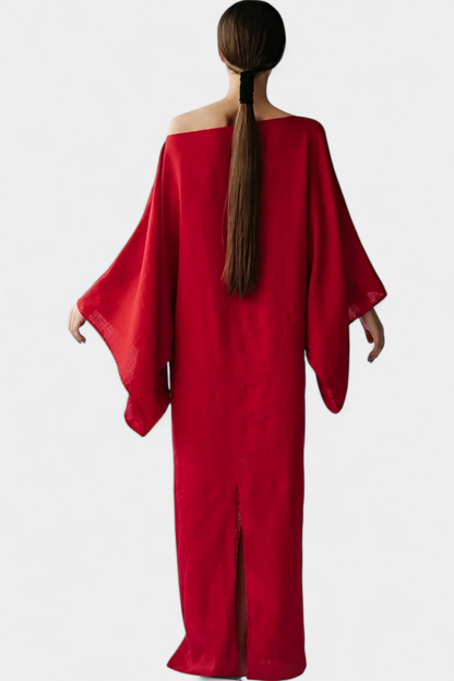 Kamilia Linen and Cotton Blend Kimono Dress