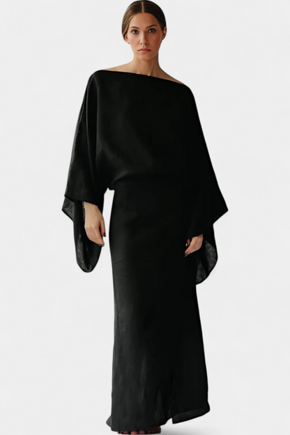 Kamilia Linen and Cotton Blend Kimono Dress