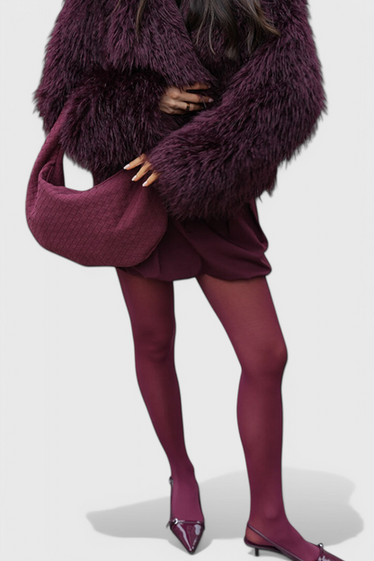 Lilac Medium Woven Bag with Knot Detail