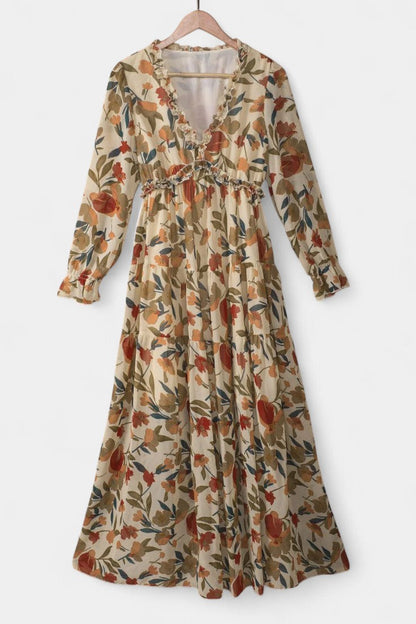 Keti Long Sleeve Floral Maxi Dress