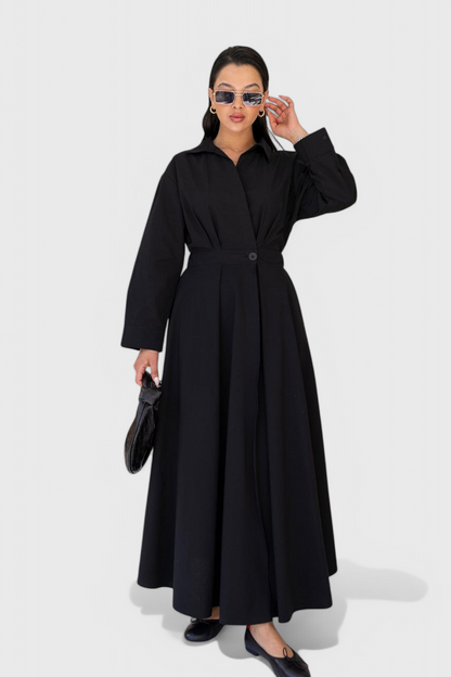 Celina Long Maxi Dress with Lapels