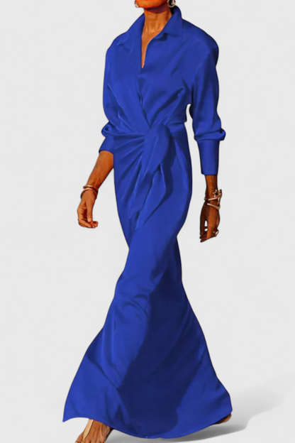 Marbella Long Party Dress with Ribbon